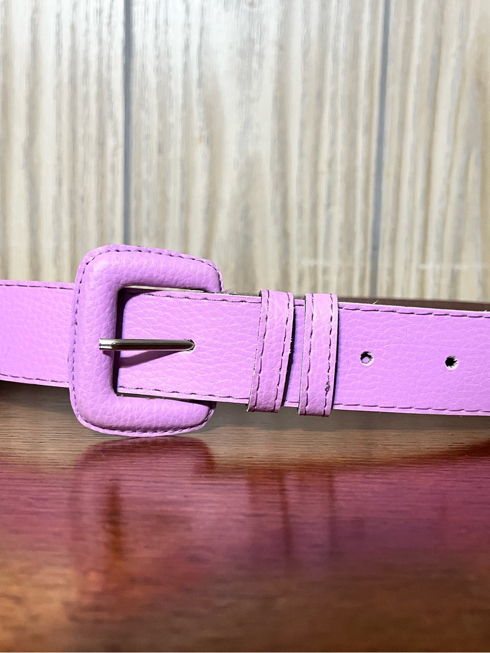 Unbranded Lilac Purple Faux Leather Waist Belt 43 Inches Size M L